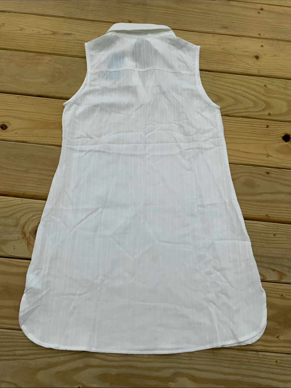NWT Cupshe White Sleeveless Swim Cover Up With Split V Neck Size Small - Picture 7 of 11